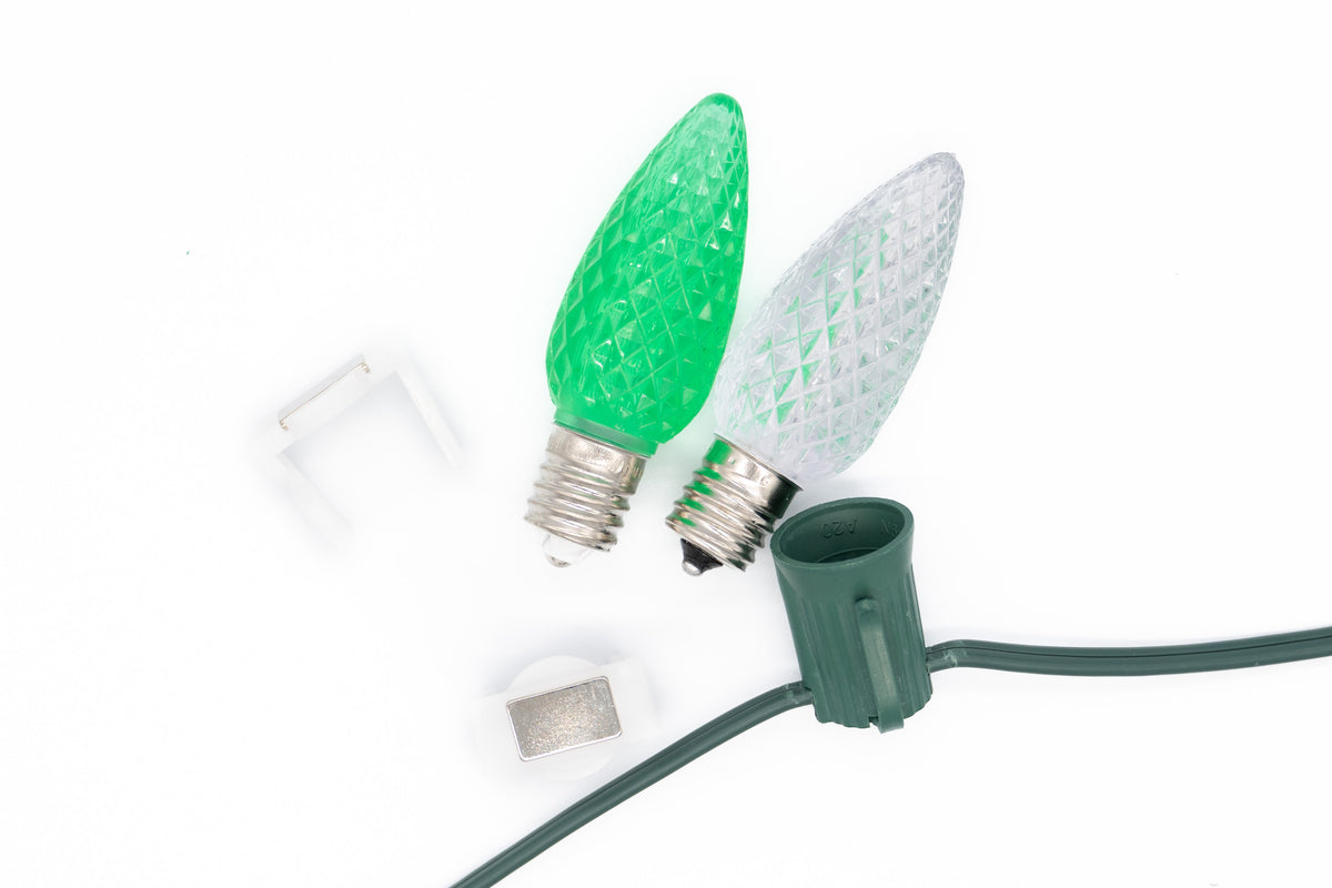 Metal Roof Stringer Kit - Green & Cool White Alternating - Per 10 Foot Section