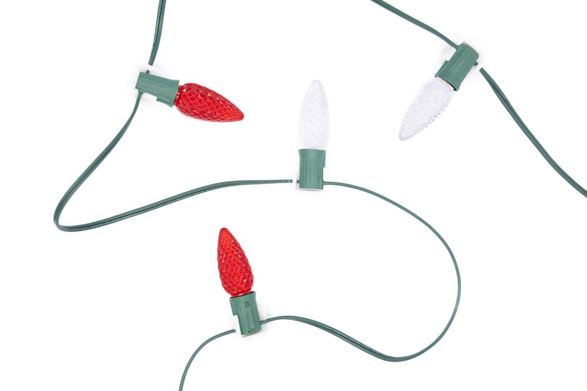 Metal Roof Stringer Kit - Red & Warm White Alternating - Per 10 Foot Section