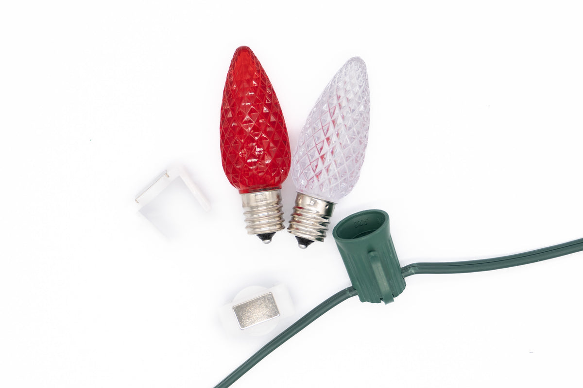 Metal Roof Stringer Kit - Red & Warm White Alternating - Per 10 Foot Section