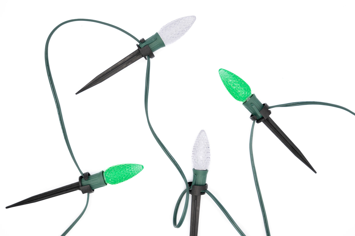 Ground Lights Stringer Kit - Green & Cool White Alternating - Per 10 Foot Section