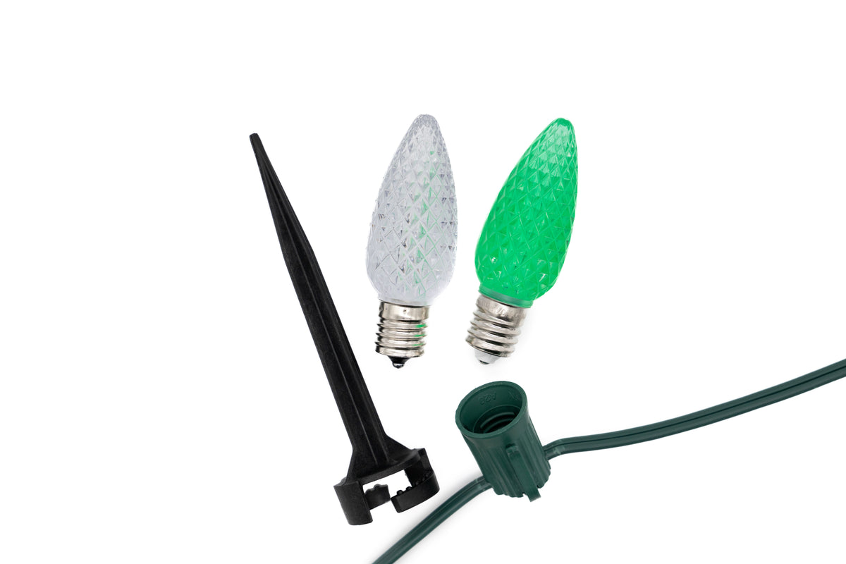 Ground Lights Stringer Kit - Green & Cool White Alternating - Per 10 Foot Section