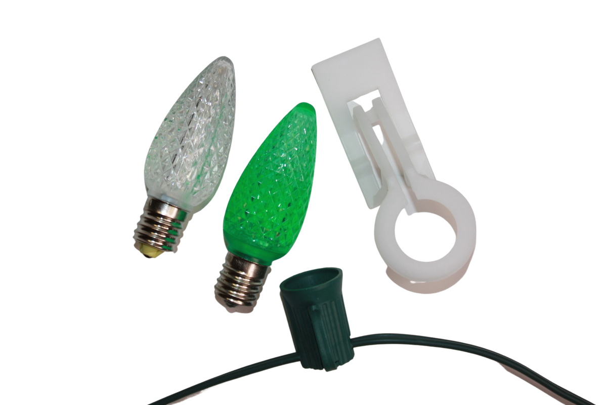 Shingle & Gutter Stringer Kit - Green & Warm White Alternating - Per 10 Foot Section